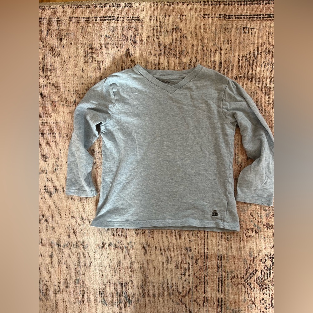 GAP Kids Boy Blue Gray Long Sleeve Tee